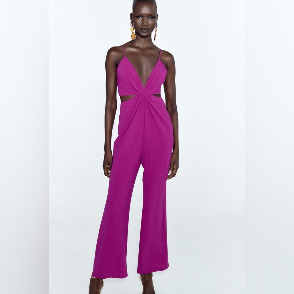 MEDIUM - Zara Cut-Out Jumpsuit - Magenta